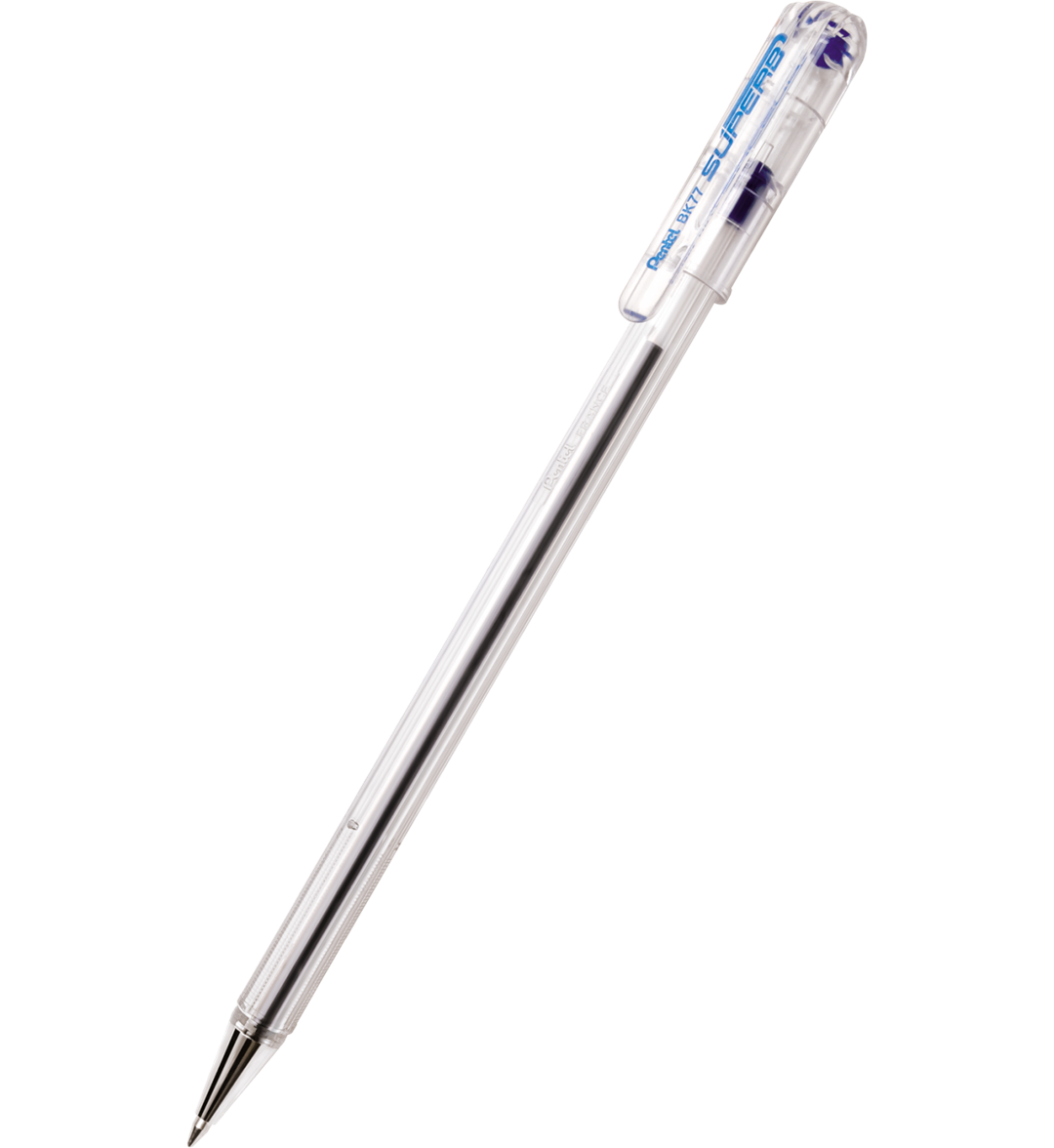 kultowy długopis SuperB BK77, na wkłady wymienne BKL7, nasadka  niebieski Pentel