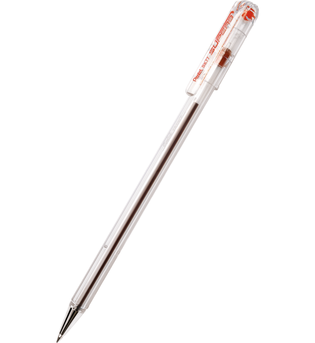 kultowy długopis SuperB BK77, na wkłady wymienne BKL7, nasadka  czerwony Pentel