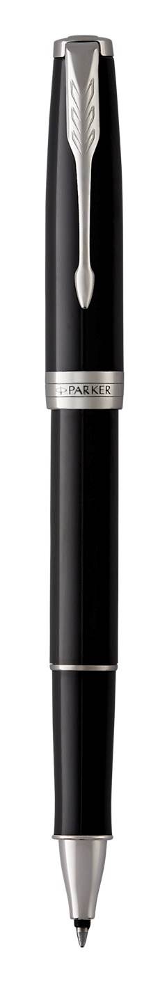PARKER Sonnet pióro kulkowe Black Lacquer CT, głęboki czarny  lakier z wykończeniami z palladu, końcówka fine, opakowanie prezentowe