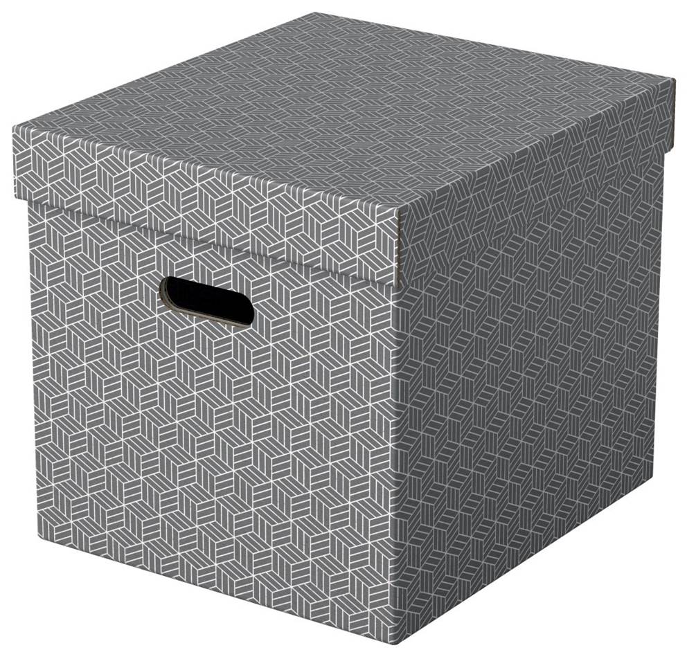 Pudełka domowe do przechowywania, w kształcie sześciana, 3 sztuki, szare