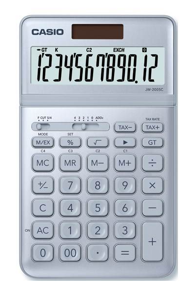 Kalkulator biurowy CASIO JW-200SC-BU-S, 12-cyfrowy 109x183,5mm, niebieski