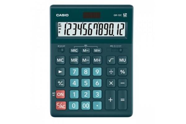 Kalkulator biurowy CASIO GR-12C-DG, 12-cyfrowy, 155x210mm, zielony
