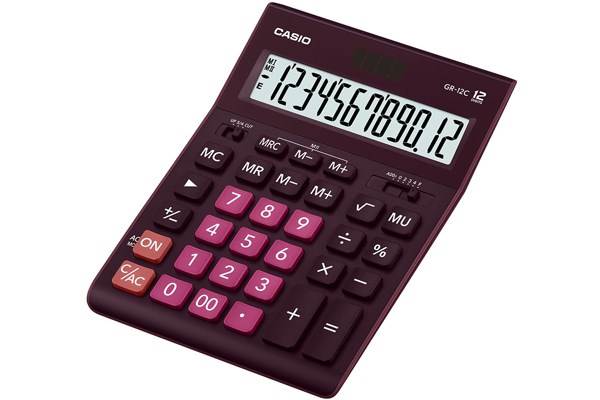 Kalkulator biurowy CASIO GR-12C-WR, 12-cyfrowy, 155x210mm, fiolet