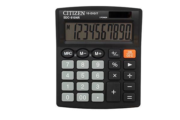 Kalkulator biurowy CITIZEN/ELEVEN SDC-810NR, 10-cyfrowy, 127x105mm, czarny