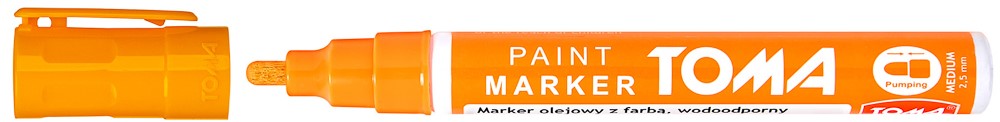 Marker olejowy, fibrowa końcówka 2,5mm,  pomarańczowy