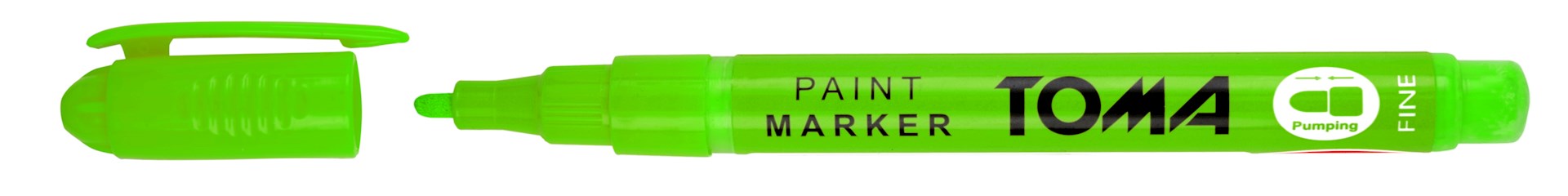 Marker olejowy,cienka fibrowa końcówka 1,5mm, 17 kolorów  zielony neon