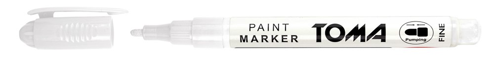 Marker olejowy,cienka fibrowa końcówka 1,5mm, 17 kolorów  biały