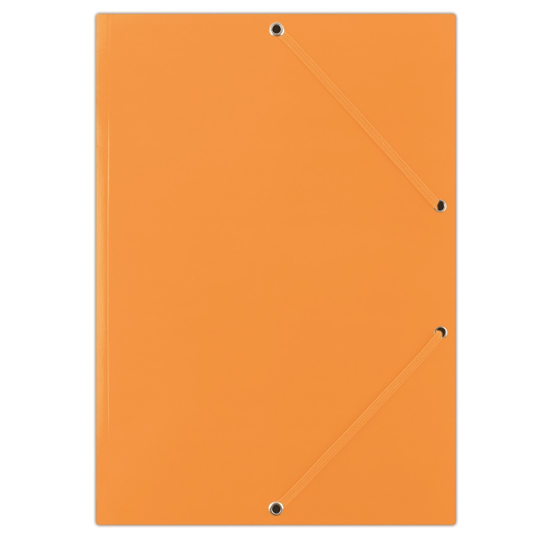 Teczka z gumką DONAU, karton, A4, 400gsm, 3-skrz., pomarańczowa