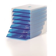 IDEALBOX A4 pojemnik z 7 szufladami  niebieski przezroczysty