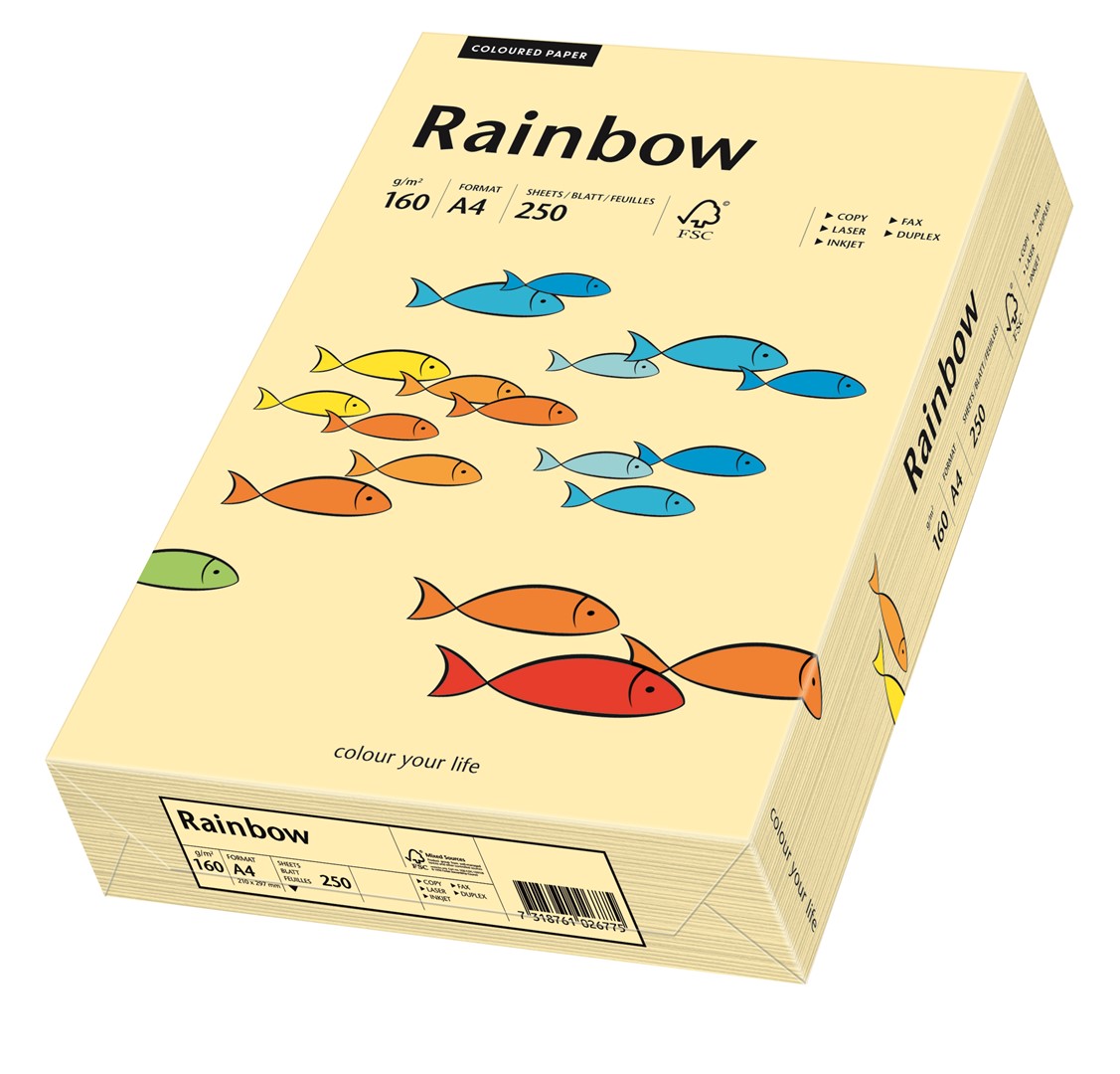Papier ksero kość słoniowa A4/160g 250 arkuszy Rainbow