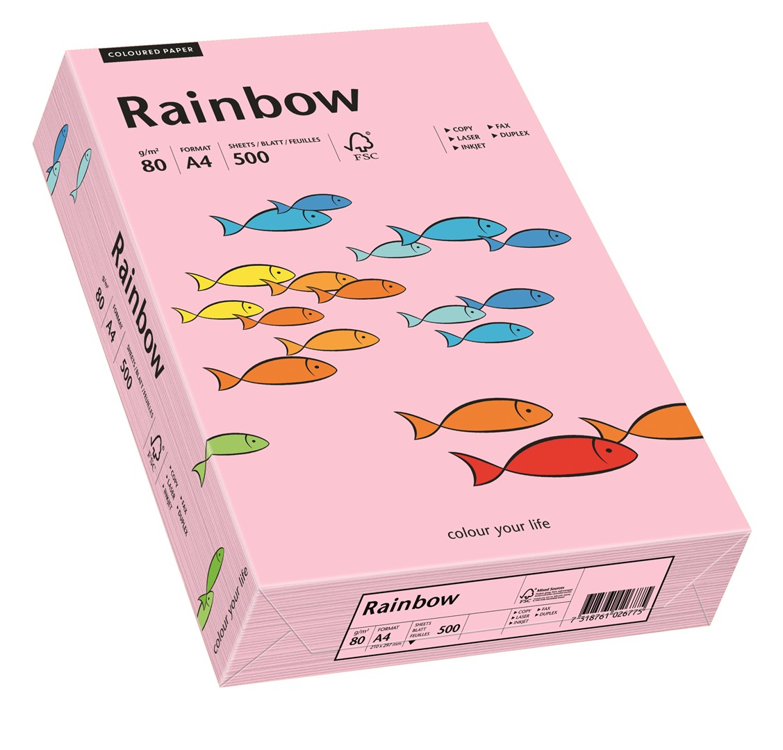 Papier ksero jasnoróżowy A4/80g 500 arkuszy Rainbow