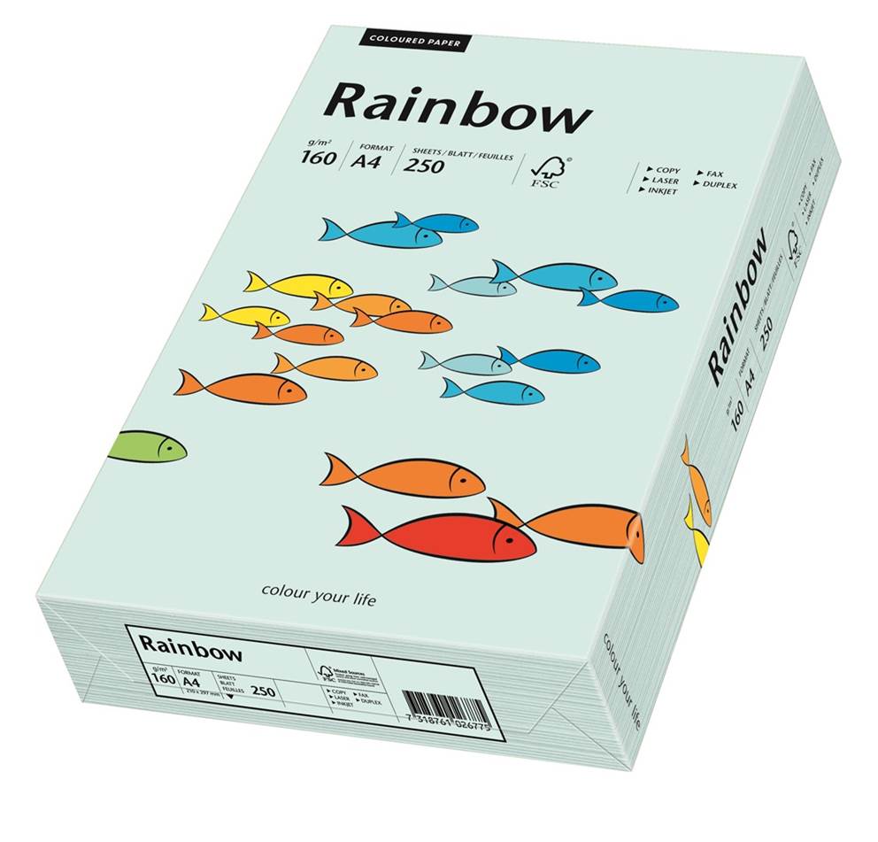 Papier ksero jasnoniebieski A4/160g 250 arkuszy Rainbow