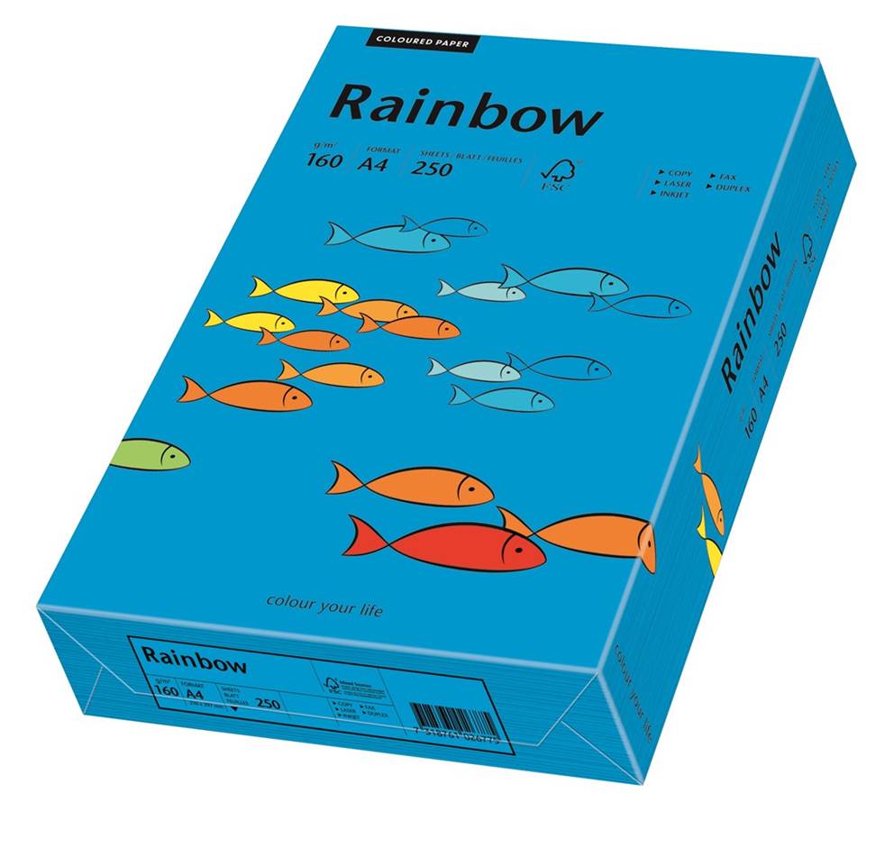 Papier ksero ciemnoniebieski A4/160g 250 arkuszy Rainbow