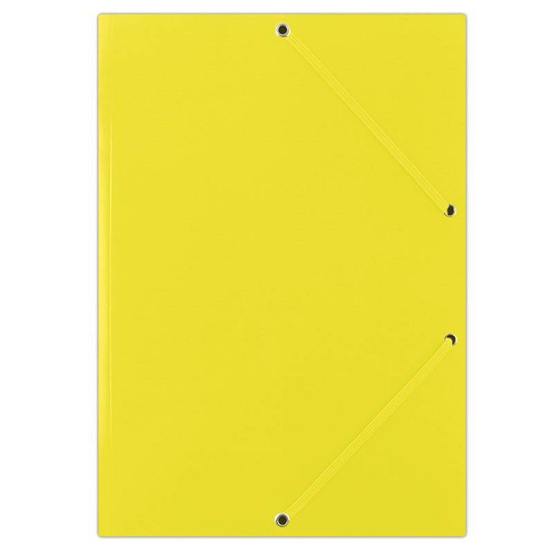 Teczka z gumką DONAU, karton, A4, 400gsm, 3-skrz., żółta