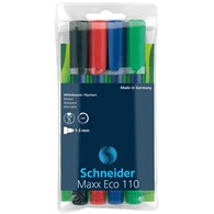 Zestaw markerów do tablic SCHNEIDER Maxx Eco 110, 1-3 mm, 4 szt., miks kolorów